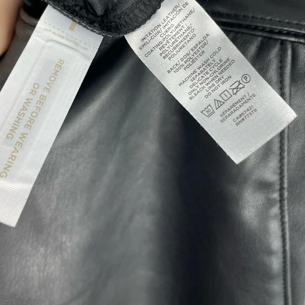 Ann Taylor High Waisted Faux Leather Black Pants Size 10 New! - Picture 5 of 7